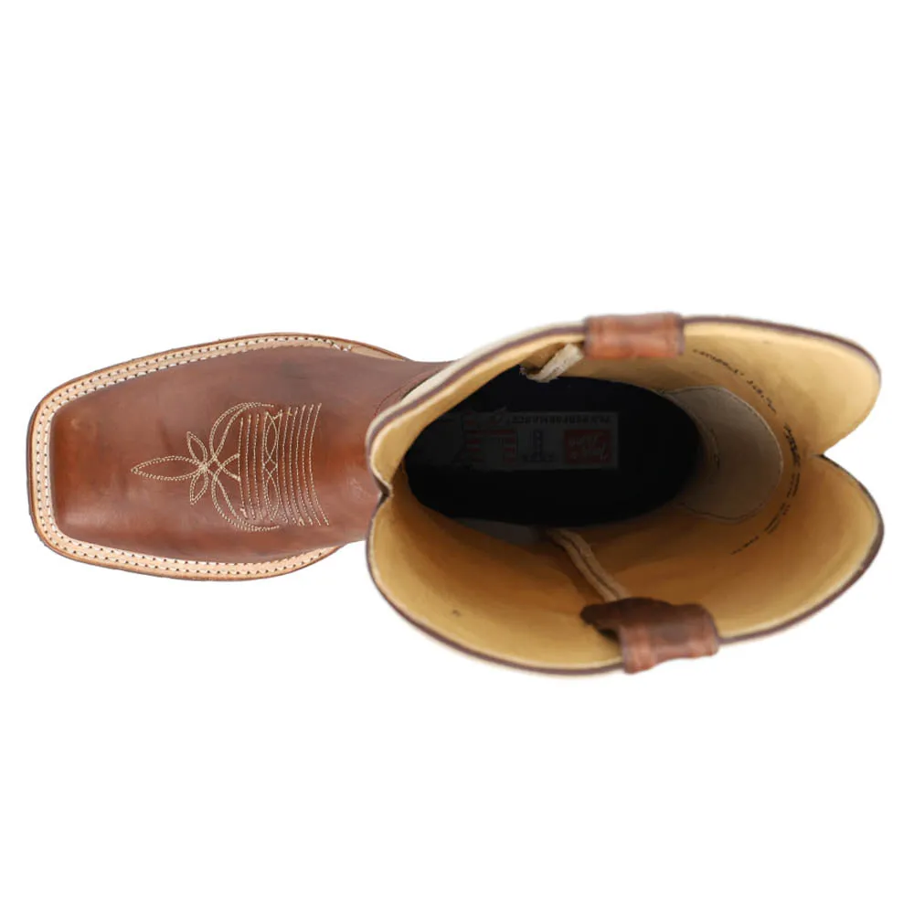 Antonio 13 Inch Embroidered Wide Square Toe Pull On Cowboy Boots