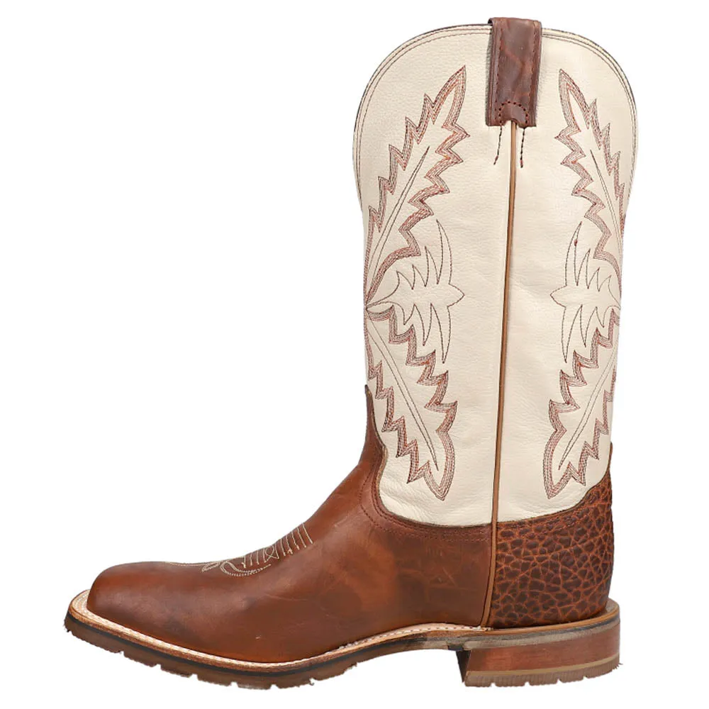 Antonio 13 Inch Embroidered Wide Square Toe Pull On Cowboy Boots