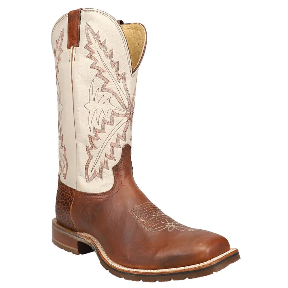 Antonio 13 Inch Embroidered Wide Square Toe Pull On Cowboy Boots