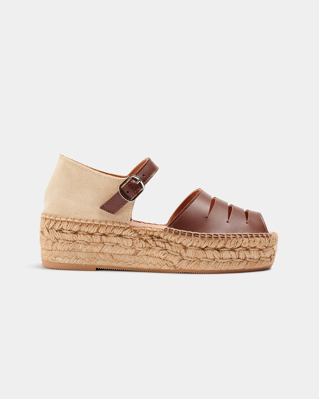 Naguisa Silencio Marrone Platform Espadrille