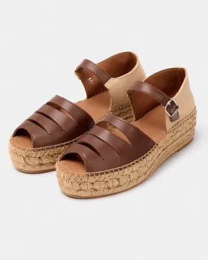 Naguisa Silencio Marrone Platform Espadrille