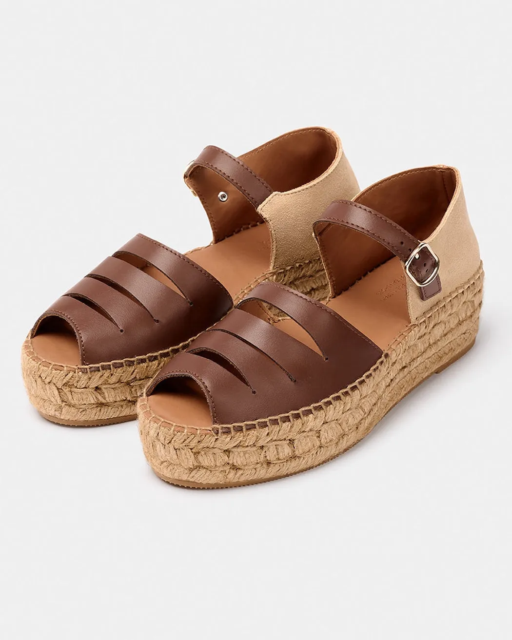 Naguisa Silencio Marrone Platform Espadrille