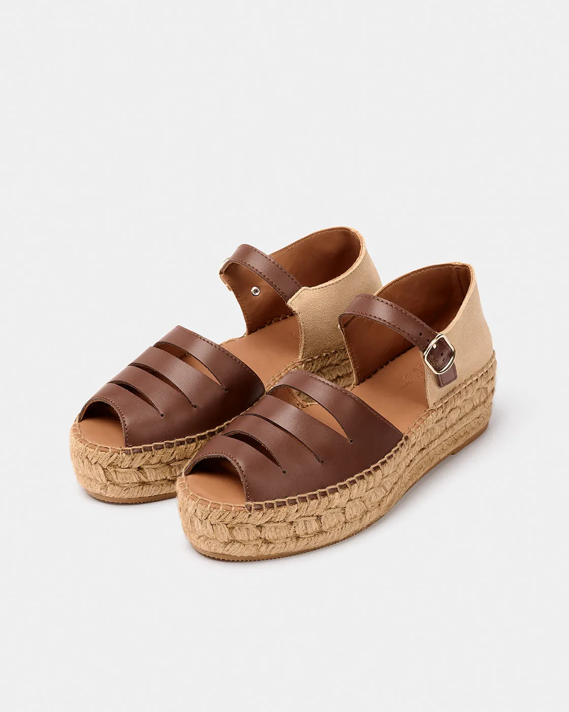 Naguisa Silencio Marrone Platform Espadrille