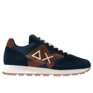 Scarpe Uomo Sun68 Sneakers Jaki Solid Bicolor Navy Blue