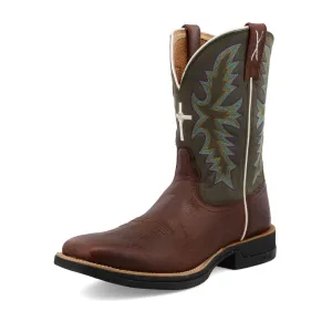 Twisted X 11” Tech X Boot Brown & Green Western Boot