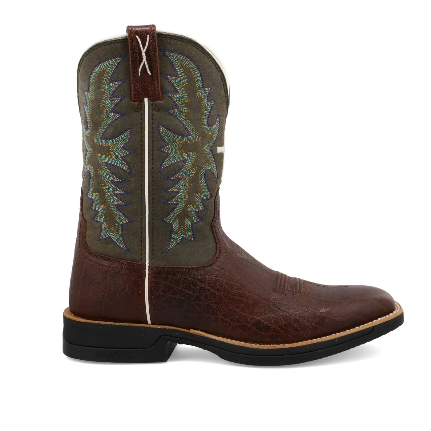 Twisted X 11” Tech X Boot Brown & Green Western Boot
